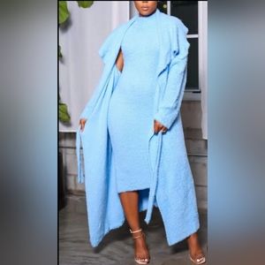 Two Piece Skim Cardigan & Dress Set